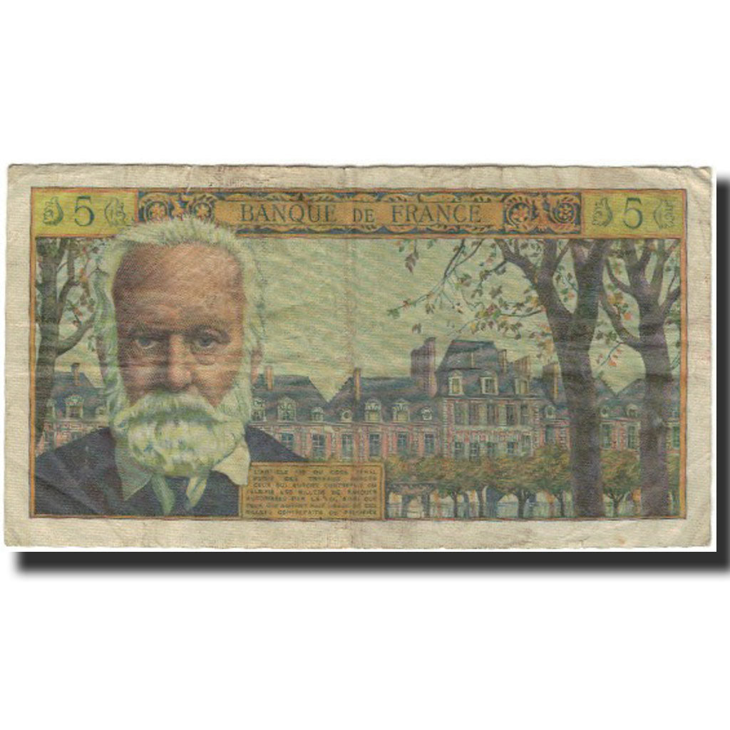 Francia, 5 Nouveaux Francs, Victor Hugo, 1962-02-01, B+, Fayette:56.10, KM:141a