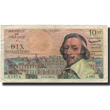 Frankreich, 10 Nouveaux Francs, Richelieu, 1961-12-07, SGE+, Fayette:57.16