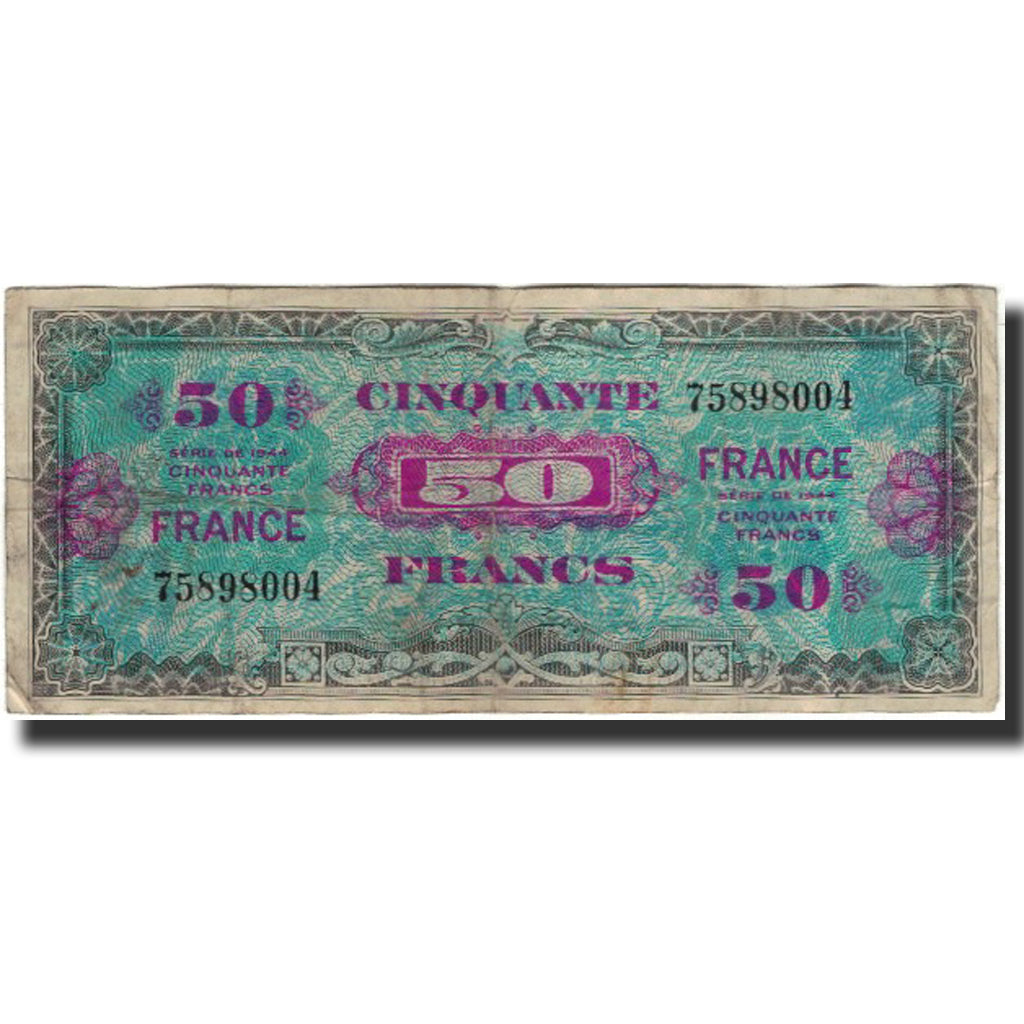 France, 100 Francs, Drapeau/France, 1944, B+, Fayette:VF19.1, KM:123a