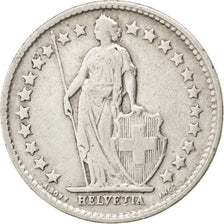 SWITZERLAND, 1/2 Franc, 1907, Bern, KM #23, EF(40-45), Silver, 18.2, 2.48