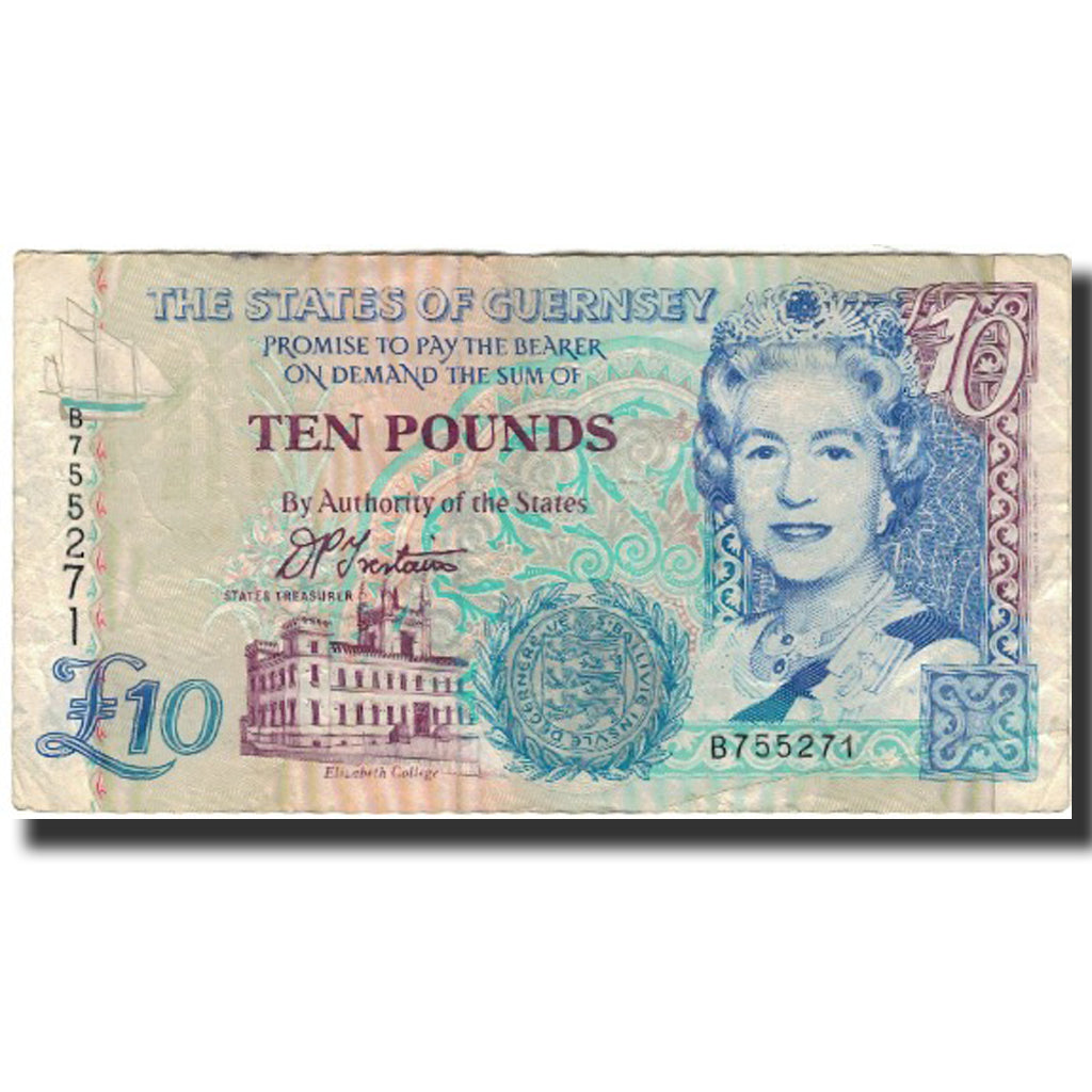 Billete, 10 Pounds, Guernsey, KM:57a, BC+