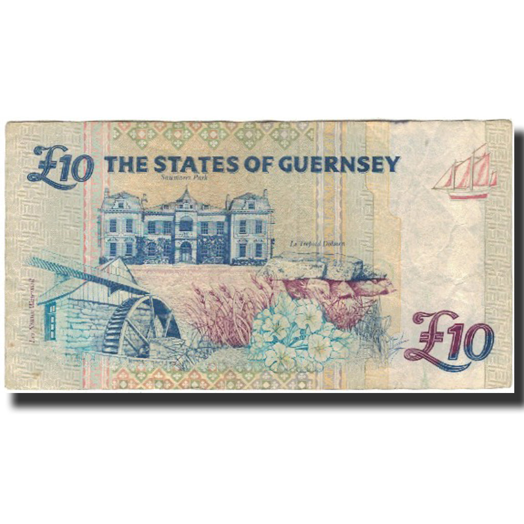 Billete, 10 Pounds, Guernsey, KM:57a, BC+