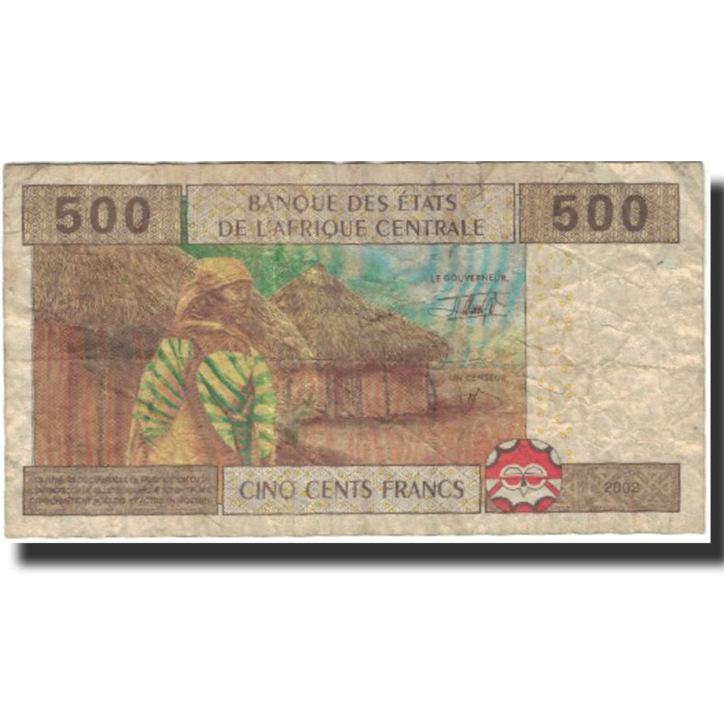 Banknote, Central African States, 500 Francs, 2002, KM:406a, F(12-15)