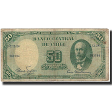 Banknote, Chile, 5 Centesimos on 50 Pesos, KM:126b, F(12-15)