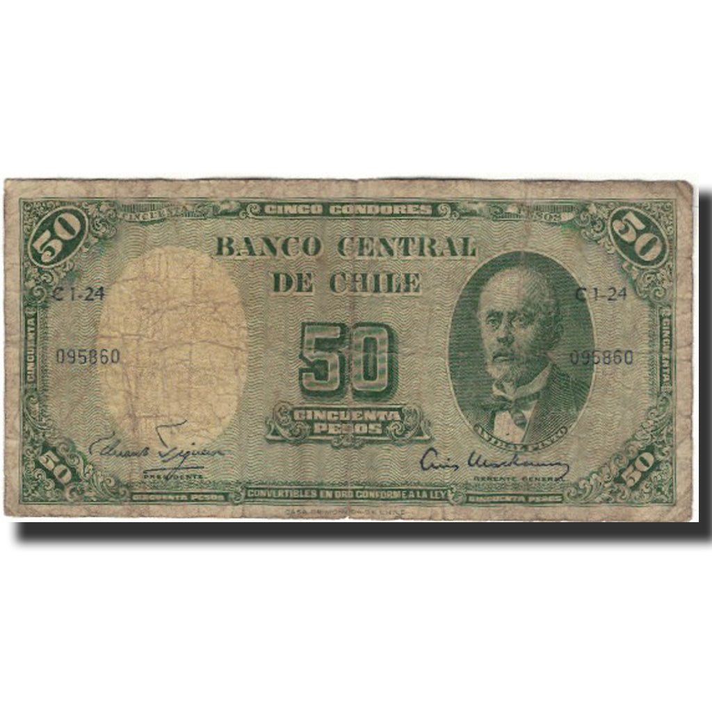 Billet, Chile, 5 Centesimos on 50 Pesos, KM:126b, B