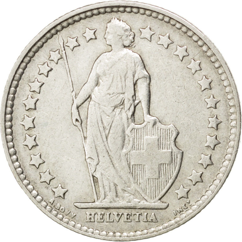 SWITZERLAND, 1/2 Franc, 1909, Bern, KM #23, EF(40-45), Silver, 18.2, 2.48