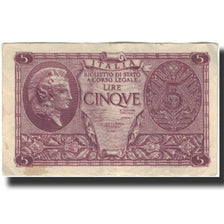 Billete, 5 Lire, Italia, KM:31c, MBC