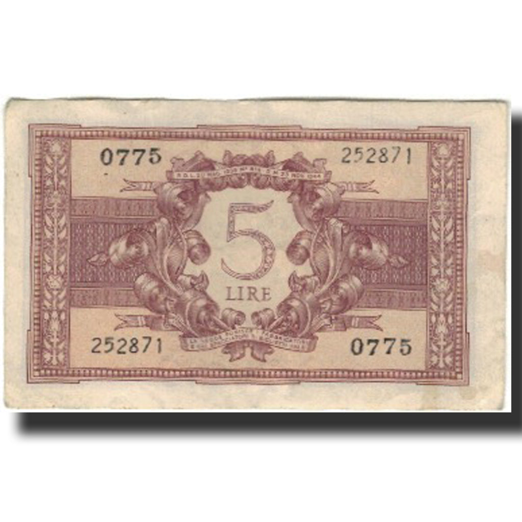 Billete, 5 Lire, Italia, KM:31c, MBC