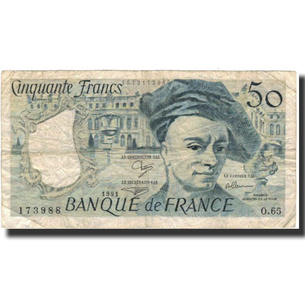 Frankreich, 50 Francs, Quentin de La Tour, 1991, SGE+, Fayette:67.17, KM:152e
