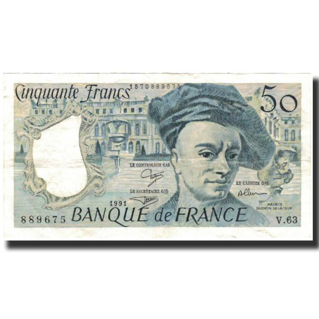 Francia, 50 Francs, Quentin de La Tour, 1991, MBC, Fayette:67.17, KM:152e