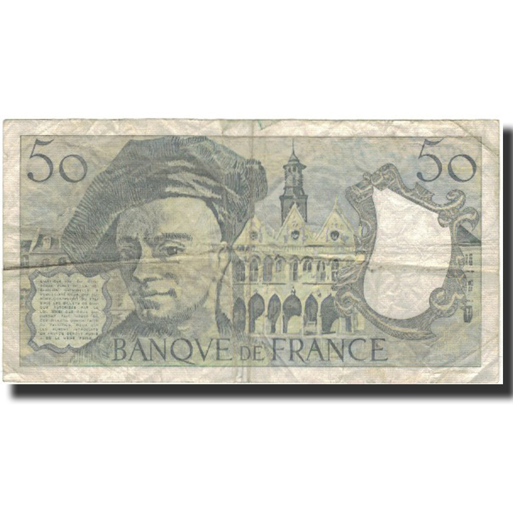 France, 50 Francs, Quentin de La Tour, 1988, B+, Fayette:67.14, KM:152d