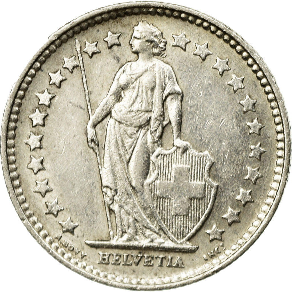 Coin, Switzerland, 1/2 Franc, 1914, Bern, AU(50-53), Silver, KM:23