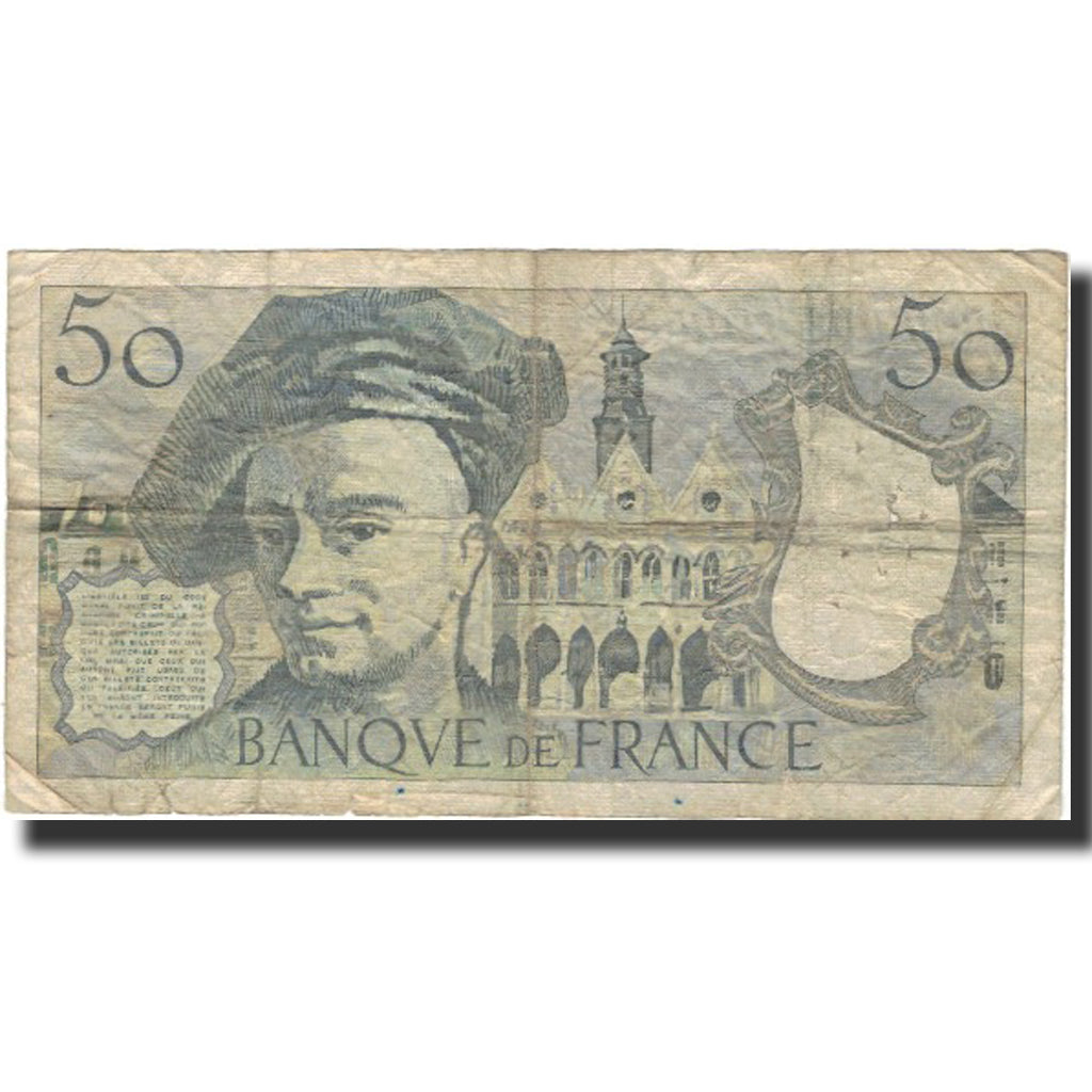 França, 50 Francs, Quentin de La Tour, 1986, VG(8-10), Fayette:67.12, KM:152b