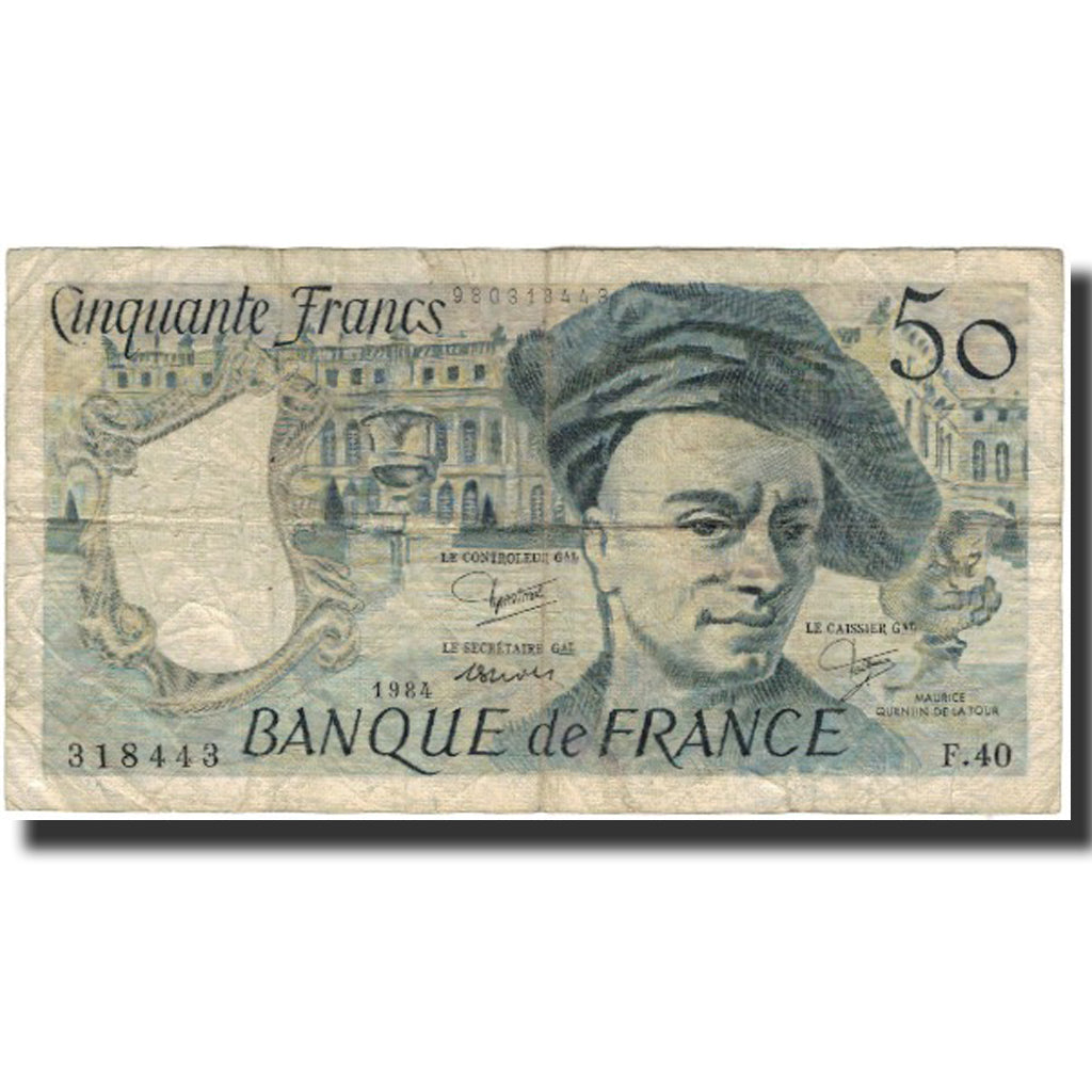 France, 50 Francs, Quentin de La Tour, 1984, B+, Fayette:67.10, KM:152b