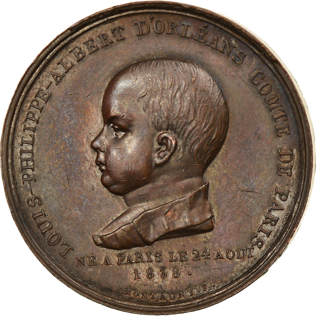 France, Medal, Duc d'Orléans, Naissance du Comte de Paris, History, 1838