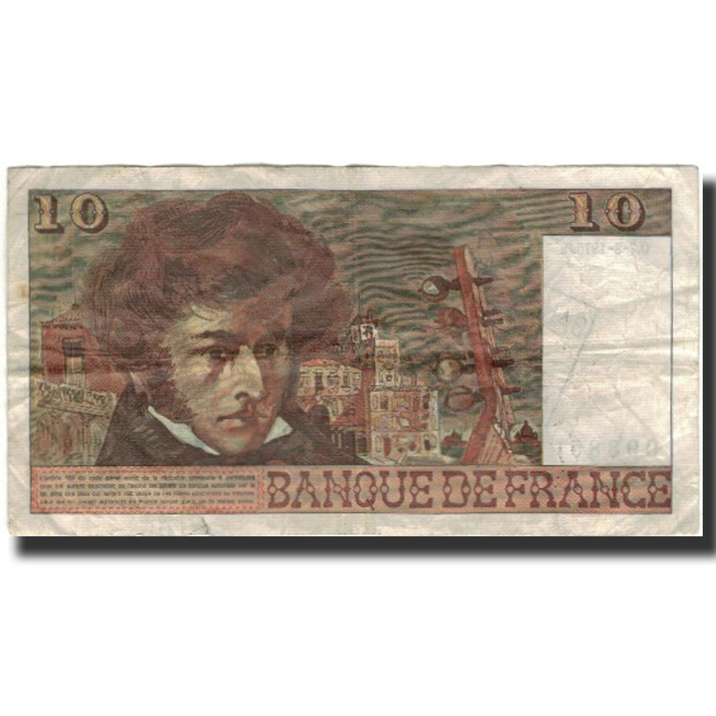 France, 10 Francs, Berlioz, 1975-08-07, TB, Fayette:63.12, KM:150b