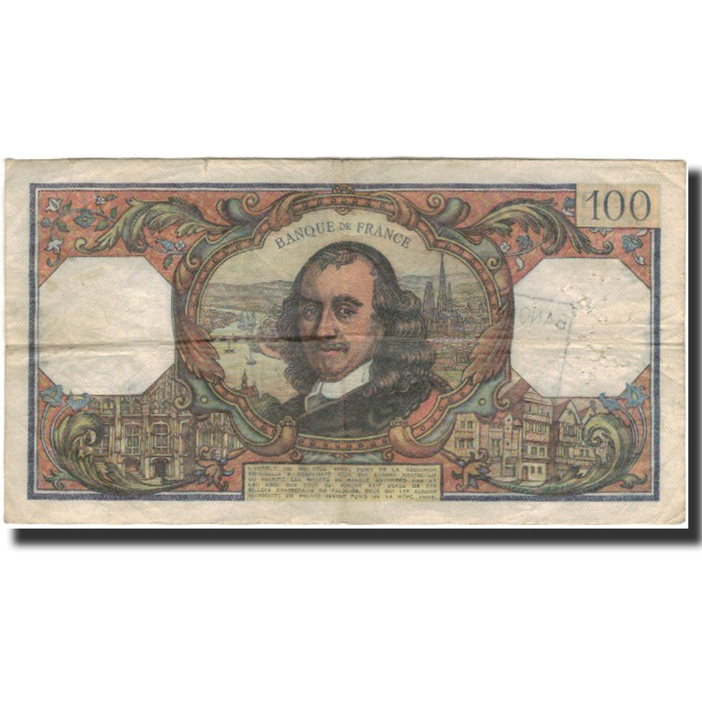 França, 100 Francs, Corneille, 1973-05-03, VF(20-25), Fayette:65.42, KM:149d