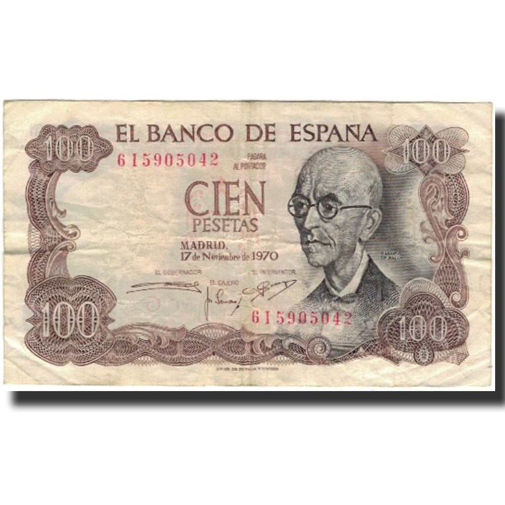 Billet, Espagne, 100 Pesetas, 1970-11-17, KM:152a, TB+