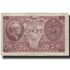 Billete, 5 Lire, Italia, KM:31c, BC