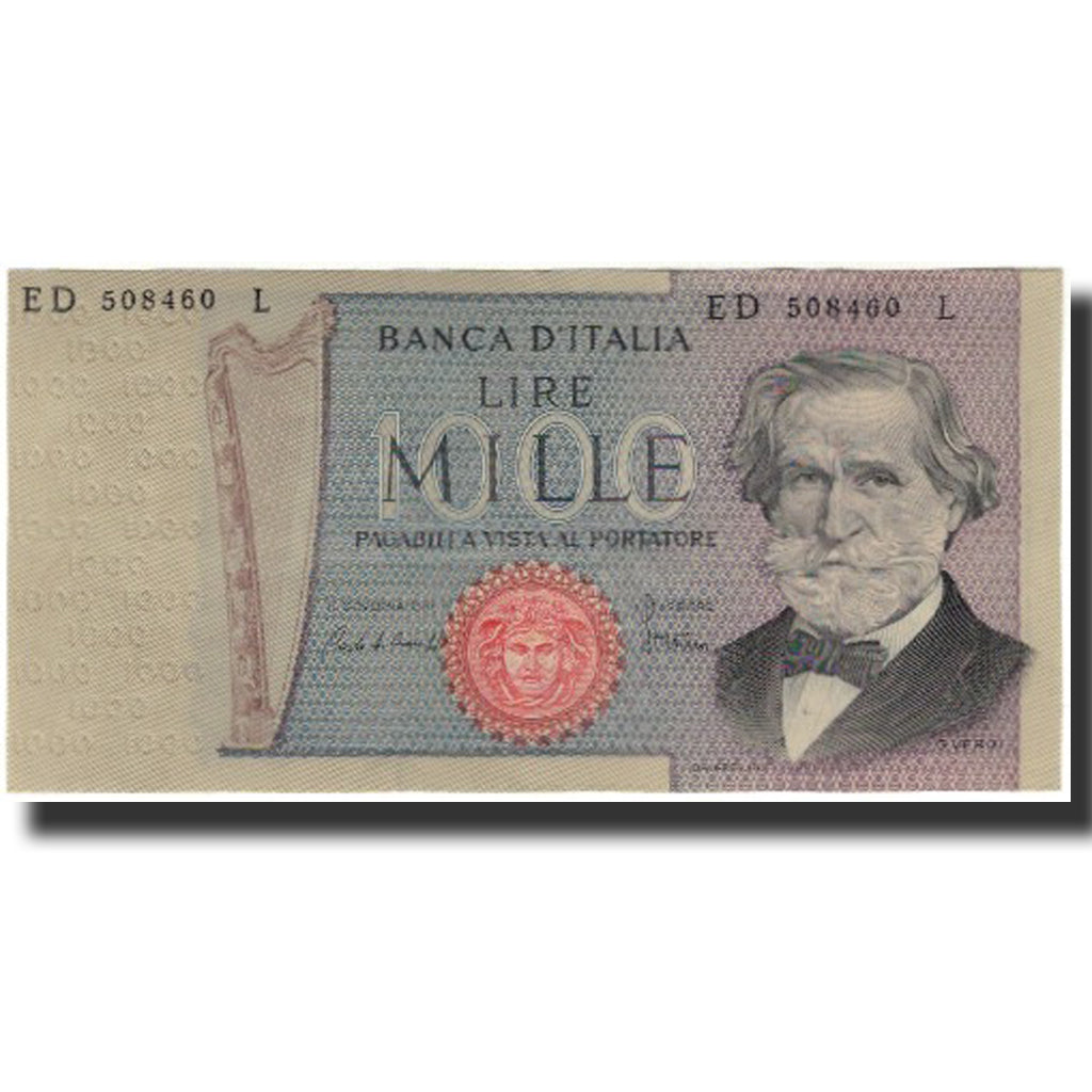 Biljet, Italië, 1000 Lire, KM:101g, TTB