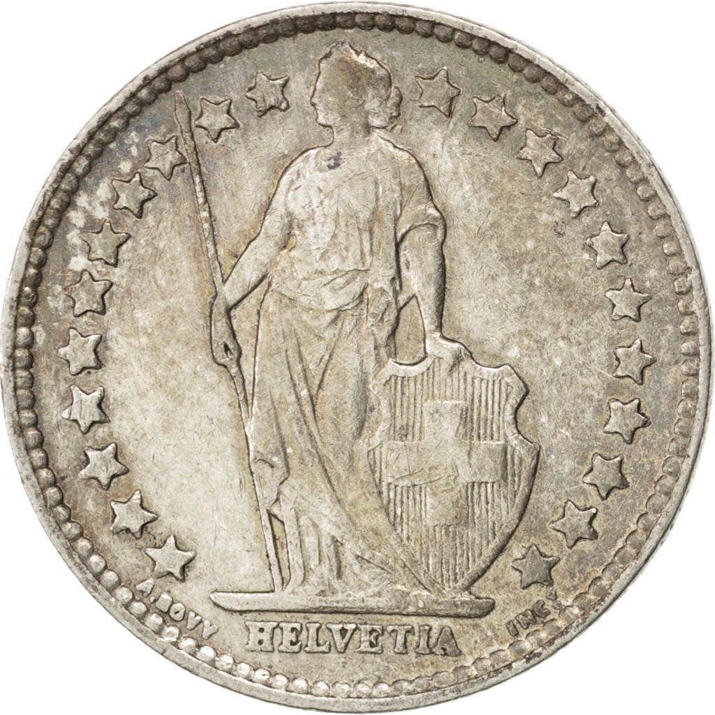 SWITZERLAND, 1/2 Franc, 1941, Bern, KM #23, AU(50-53), Silver, 18.2, 2.52