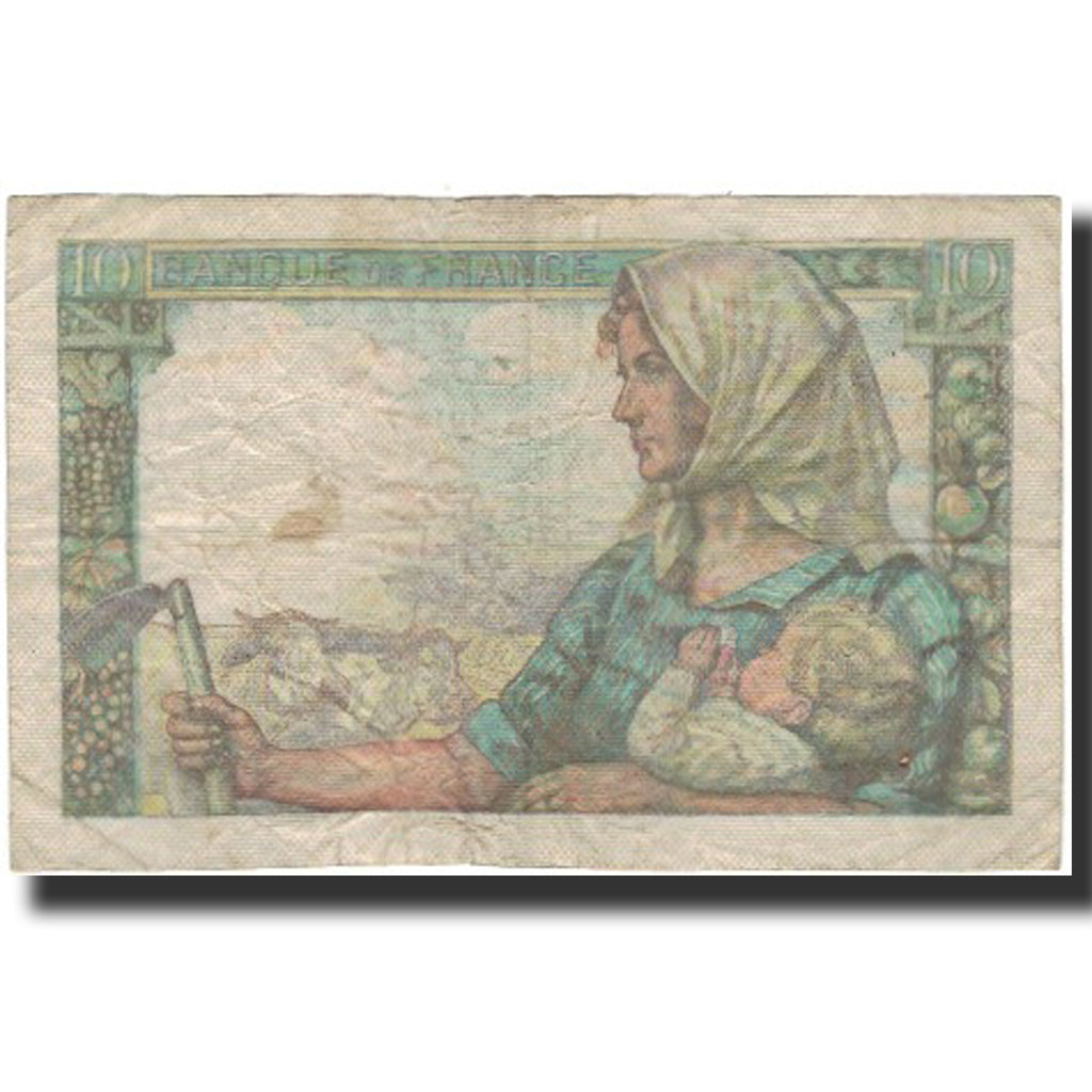 Francia, 10 Francs, Mineur, 1944-06-22, RC+, Fayette:8.12, KM:99e