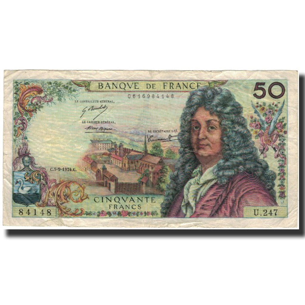 Francia, 50 Francs, Racine, 1974-09-05, MB, Fayette:64.27, KM:148d