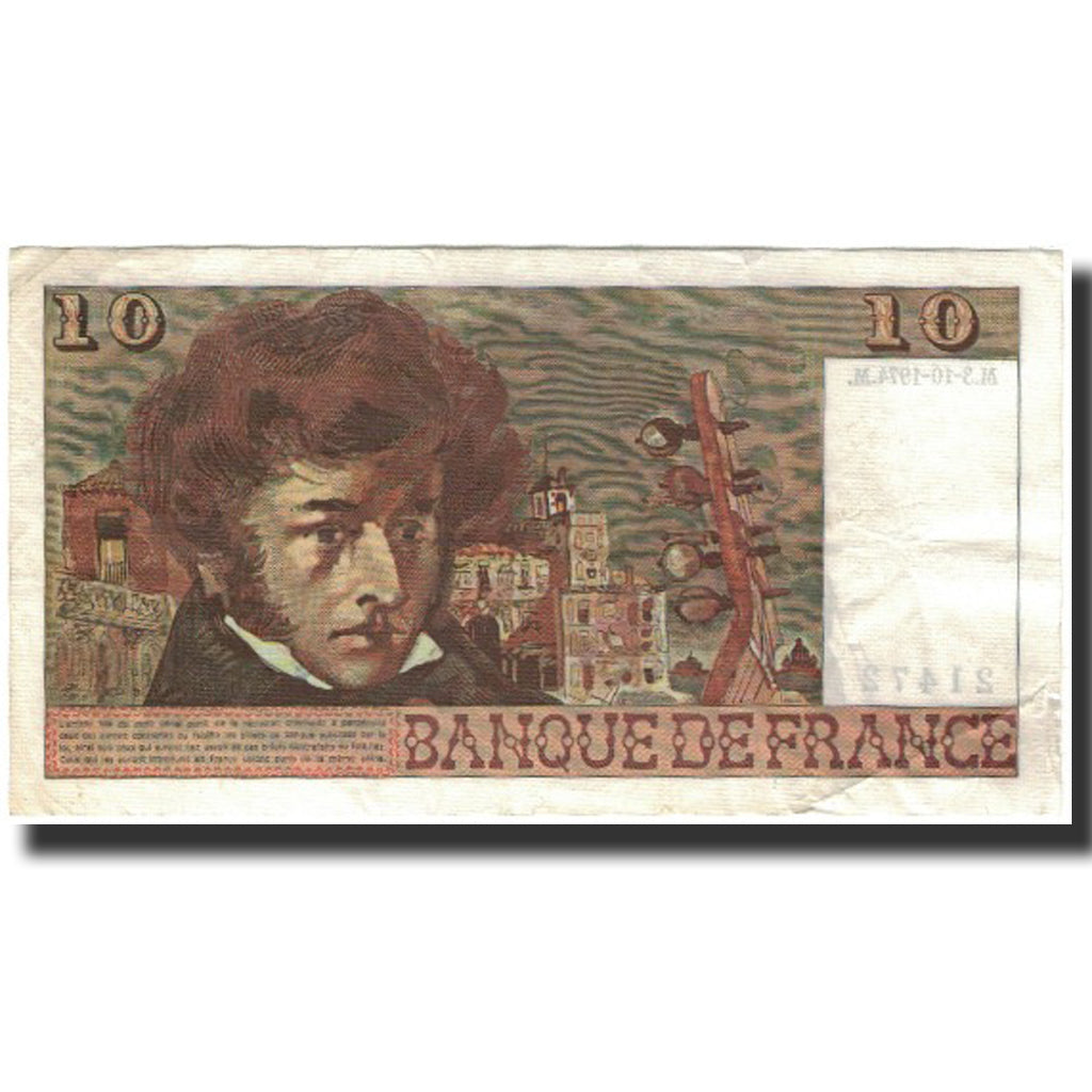Francia, 10 Francs, Berlioz, 1974-10-03, BC+, Fayette:63.7a, KM:150a