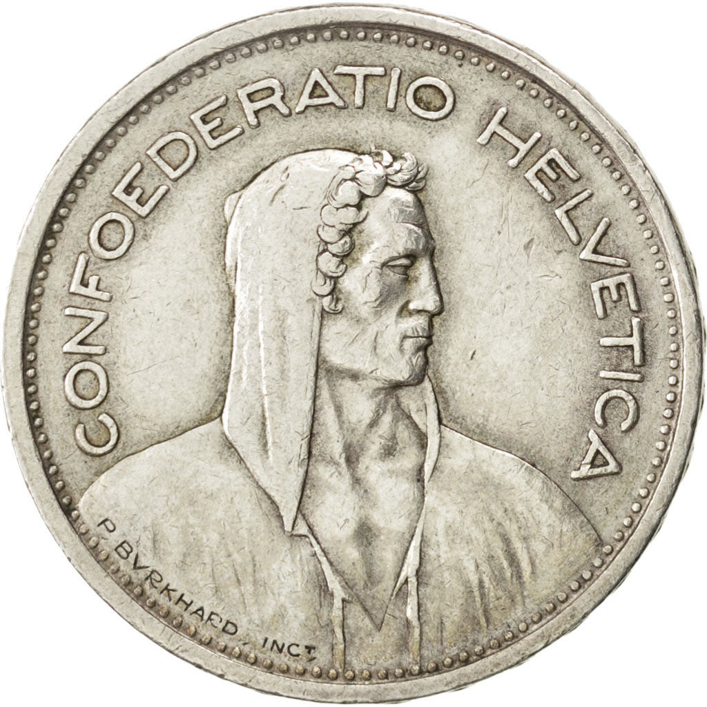 SWITZERLAND, 5 Francs, 1948, Bern, KM #40, EF(40-45), Silver, 31.45, 15.04