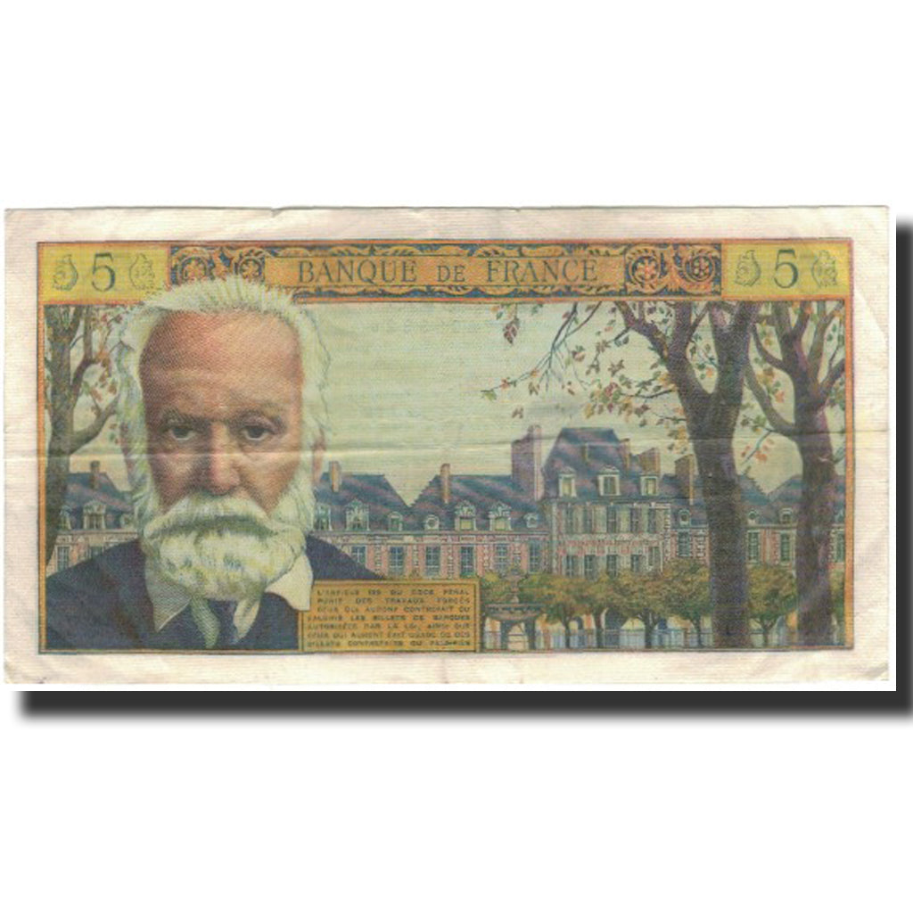 Francia, 5 Nouveaux Francs, Victor Hugo, 1965-07-01, MB+, Fayette:56.19, KM:141a