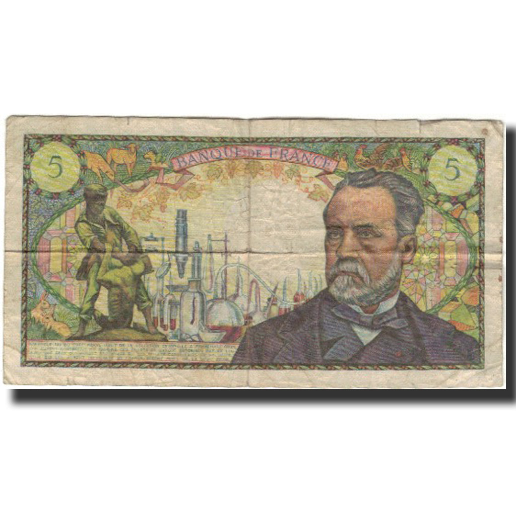 France, 5 Francs, Pasteur, 1967-05-05, B, Fayette:61.5, KM:146b