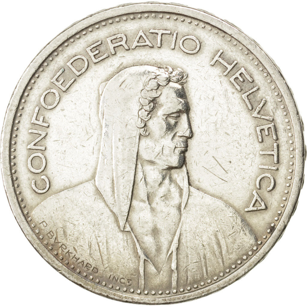 SWITZERLAND, 5 Francs, 1949, Bern, KM #40, EF(40-45), Silver, 31.45, 14.92
