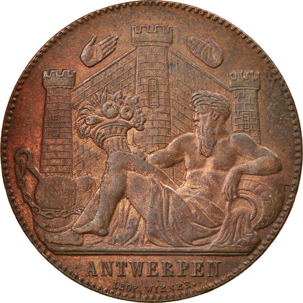 Belgium, Token, Exposition Universelle d'Anvers, 1885, Wiener, AU(50-53), Copper