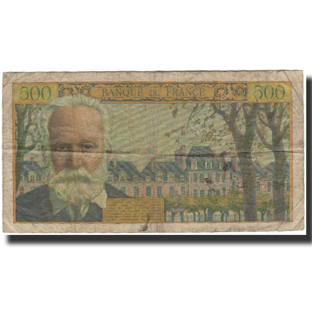 France, 500 Francs, Victor Hugo, 1958-10-30, VG(8-10), Fayette:35.11, KM:133b