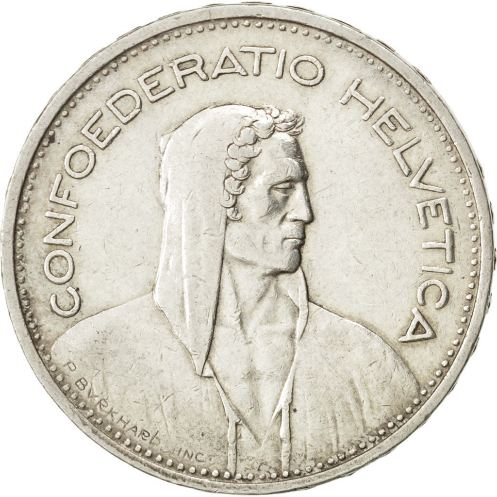SWITZERLAND, 5 Francs, 1953, Bern, KM #40, EF(40-45), Silver, 31.45, 15.01
