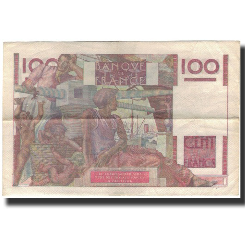 France, 100 Francs, Jeune Paysan, 1949-05-19, VF(30-35), Fayette:28.24, KM:128b