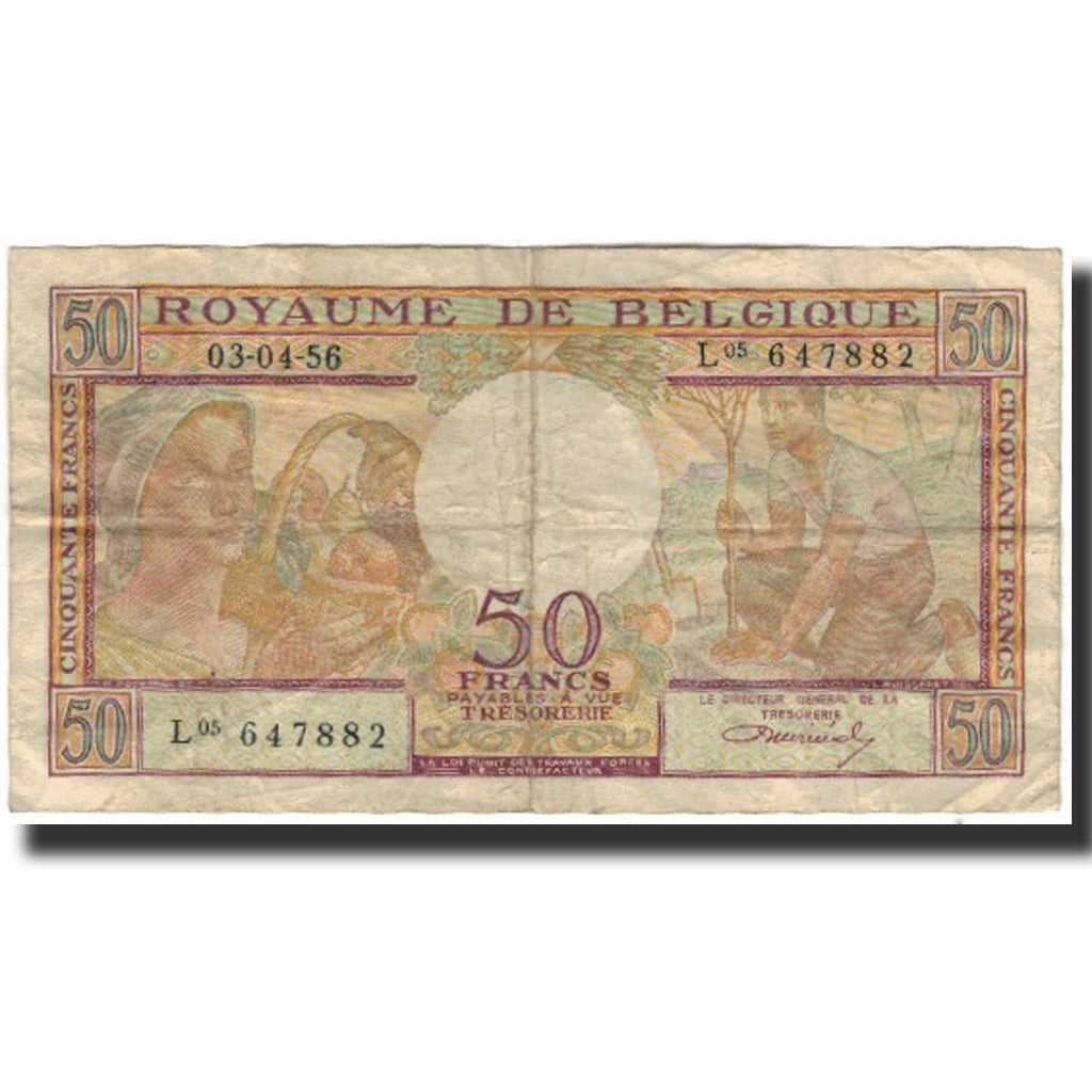 Banknote, Belgium, 50 Francs, 1956-04-03, KM:133b, F(12-15)