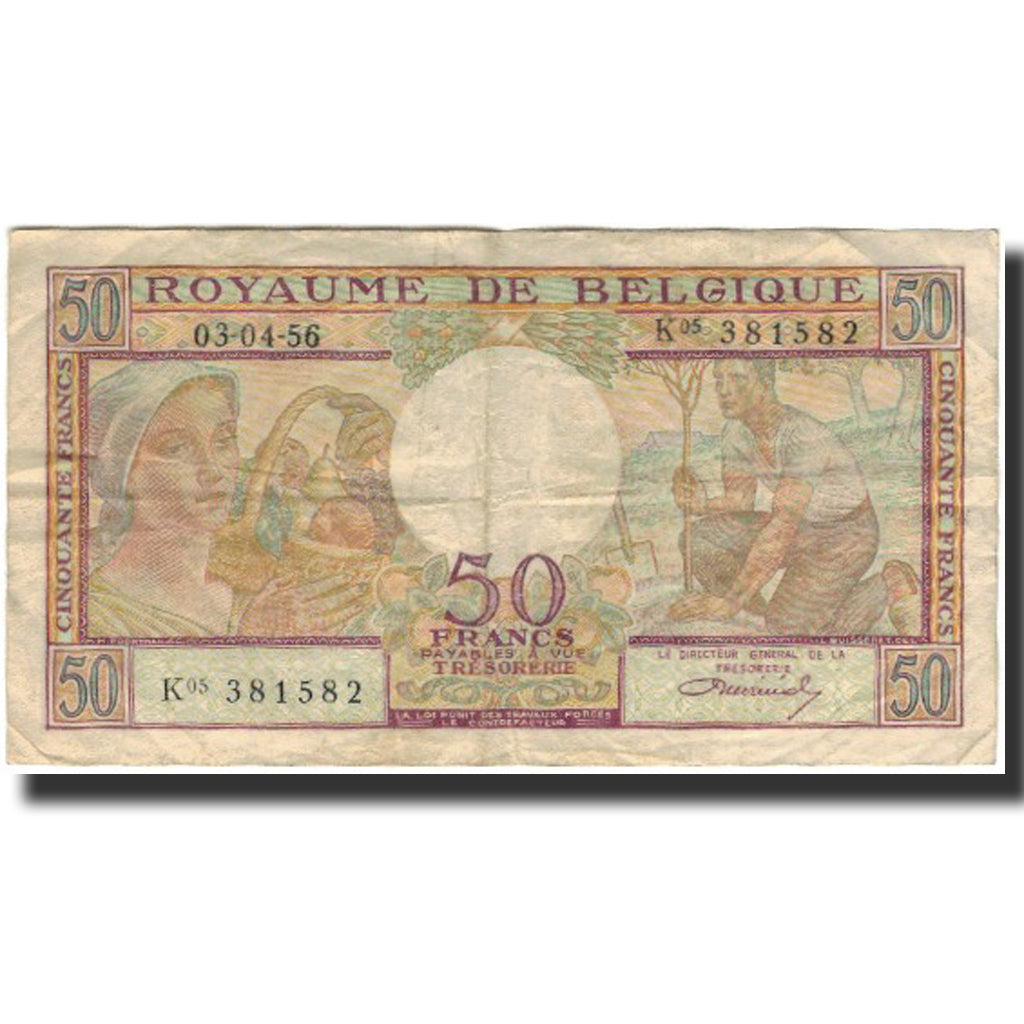 Banknote, Belgium, 50 Francs, 1956-04-03, KM:133b, VF(20-25)