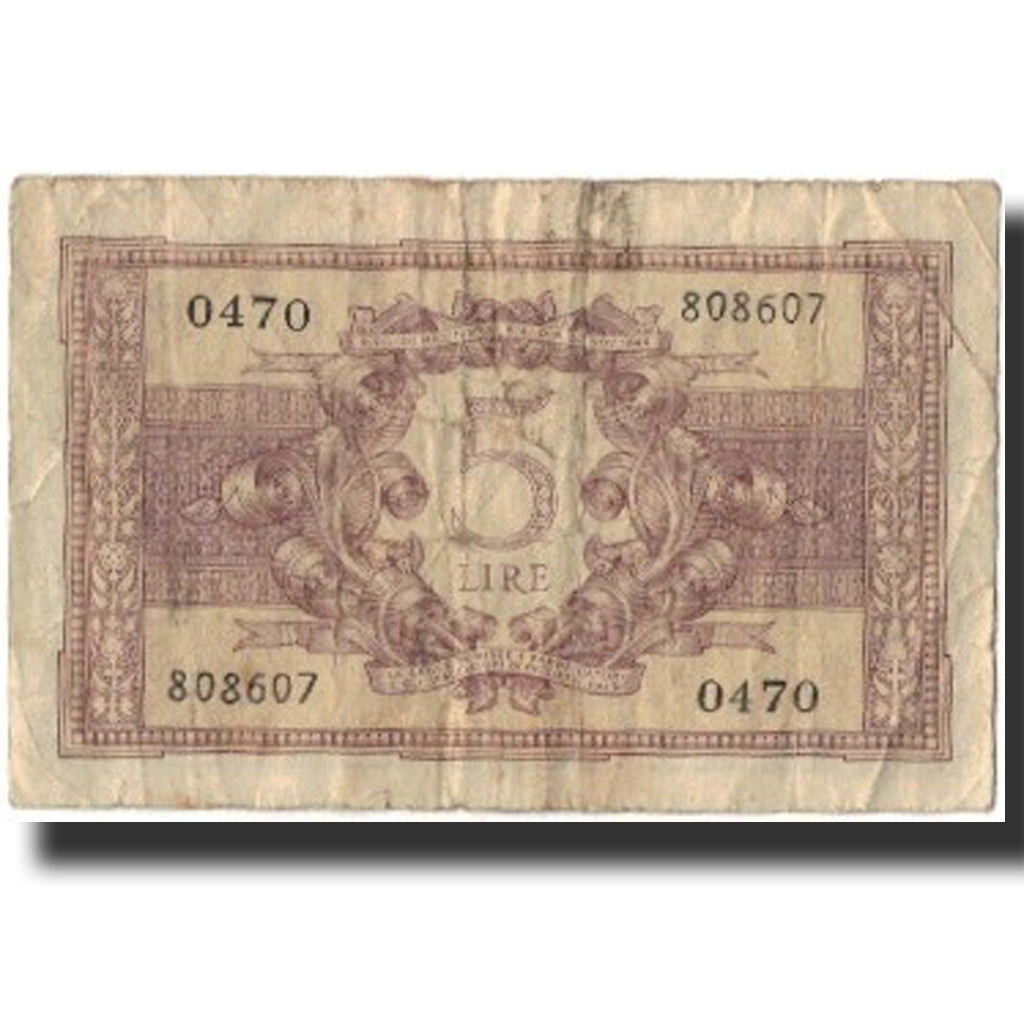 Banknote, Italy, 5 Lire, KM:31b, F(12-15)