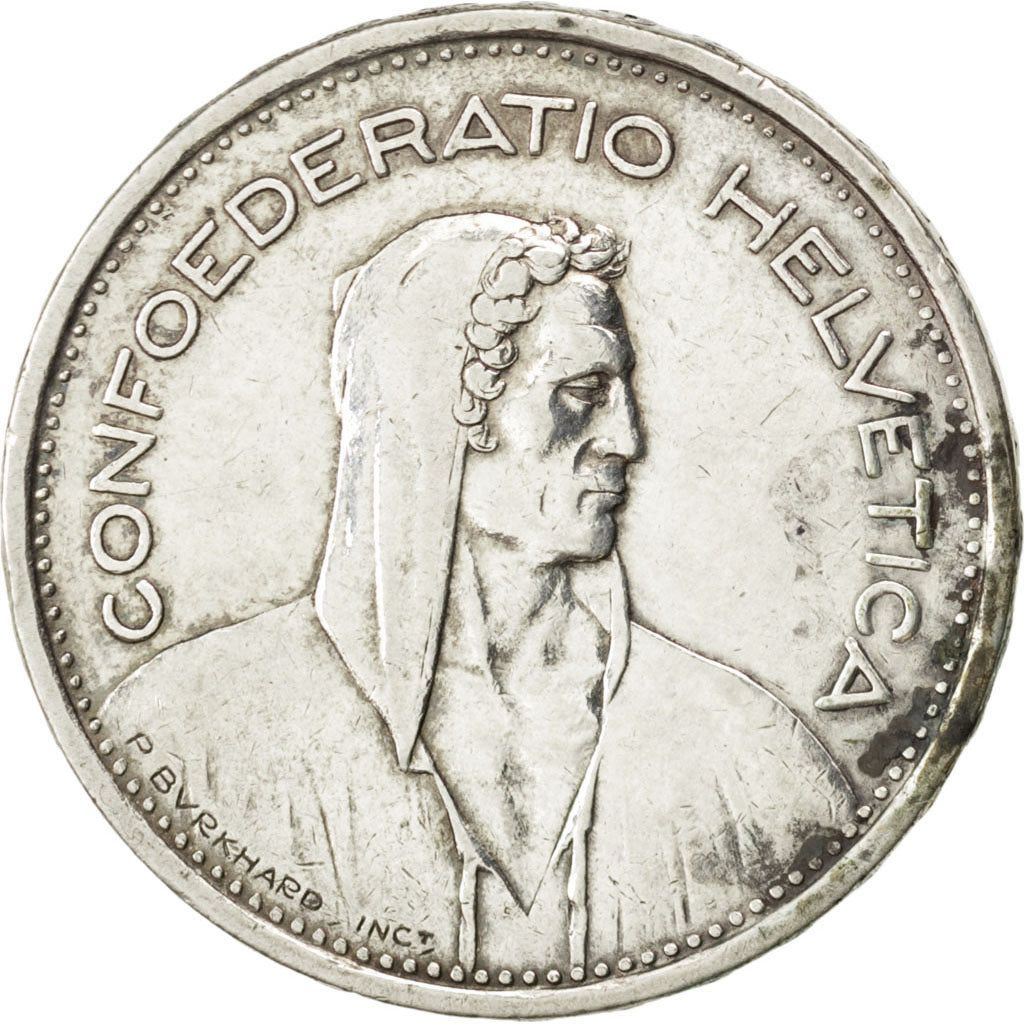 SWITZERLAND, 5 Francs, 1954, Bern, KM #40, EF(40-45), Silver, 31.45, 15.00