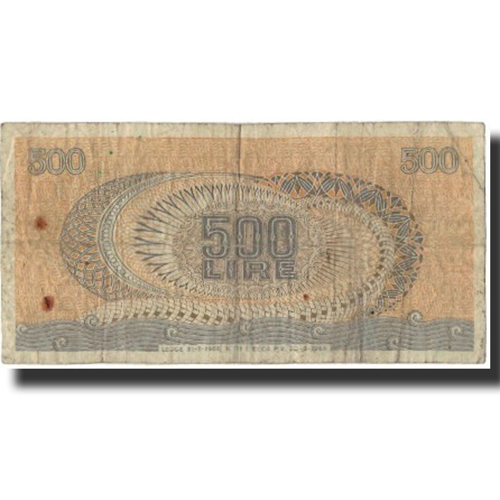 Geldschein, Italien, 500 Lire, KM:93a, SGE+