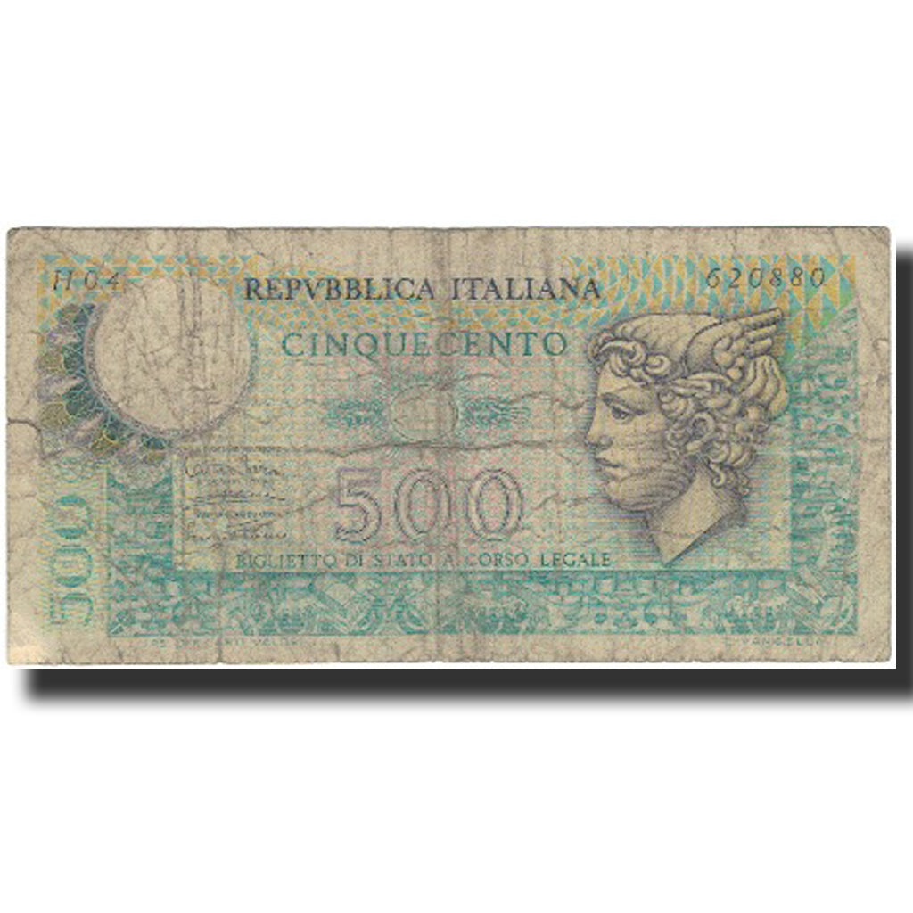Geldschein, Italien, 500 Lire, KM:95, GE+