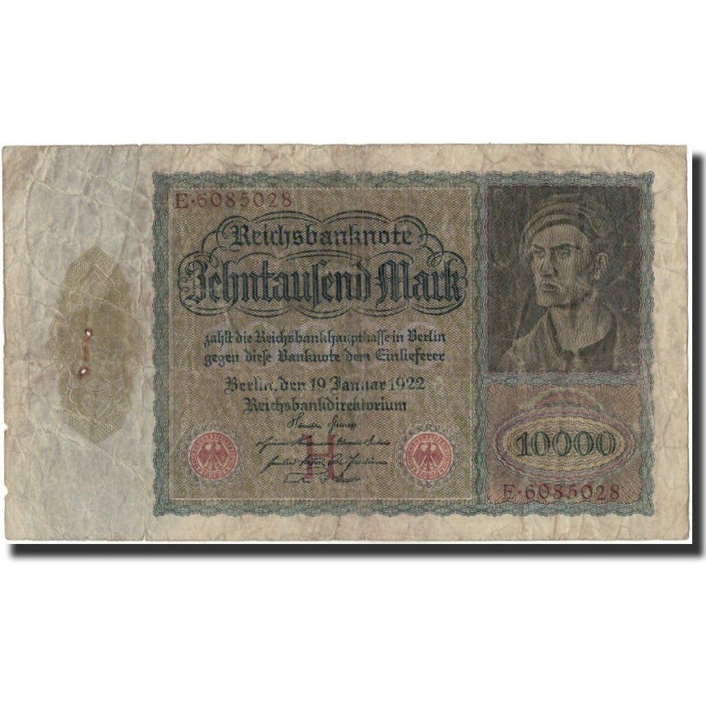 Geldschein, Deutschland, 10,000 Mark, 1922, KM:70, SGE+