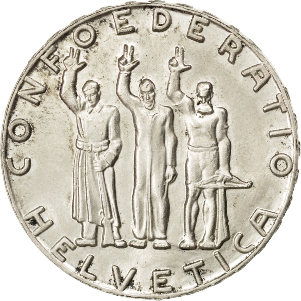 SWITZERLAND, 5 Francs, 1941, Bern, KM #44, AU(55-58), Silver, 31, 14.98