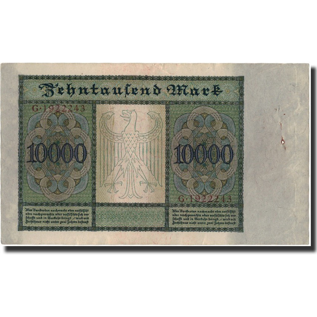 Banknot, Niemcy, 10,000 Mark, 1922, KM:70, AU(55-58)