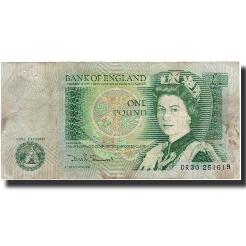 Banknote, Great Britain, 1 Pound, KM:377b, F(12-15)