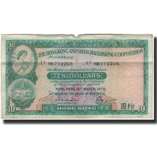 Biljet, Hong Kong, 10 Dollars, 1978-03-31, KM:182h, TB