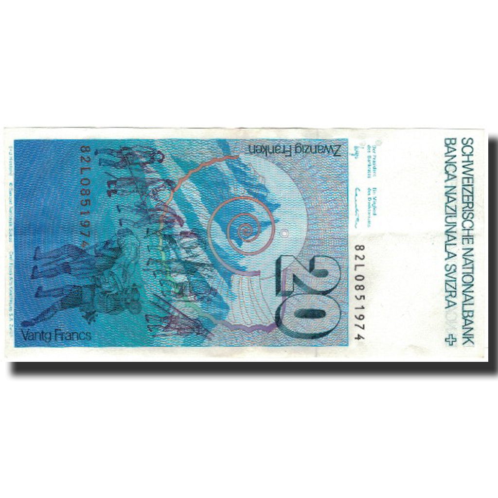 Billete, 20 Franken, Suiza, KM:55d, MBC