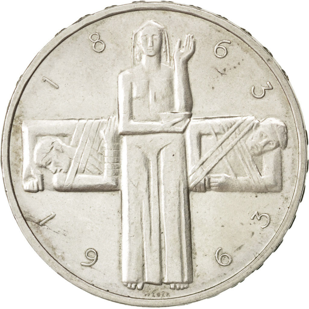 SWITZERLAND, 5 Francs, 1963, Bern, KM #51, AU(55-58), Silver, 31, 14.96