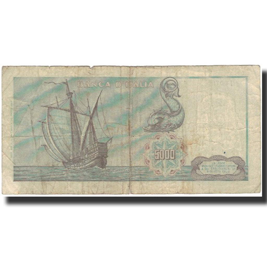 Billete, 5000 Lire, Italia, KM:98b, RC